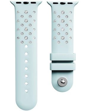 Swarovski Watch Strap, Silicone With Stitching, Stainless Steel - Blue