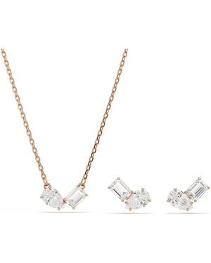 Swarovski Mesmera Set, Pear Cut, Octagon Cut, 18K Rose Finish - Metallic