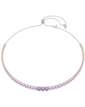 Swarovski Matrix Rhodium-Plated Crystal Necklace - Metallic