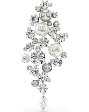 Swarovski Constella Crystal Pearl Brooch - White