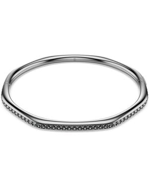 Swarovski Brazalete dextera, forma octagonal, talla redonda, blanco, baño de rutenio - Metálico