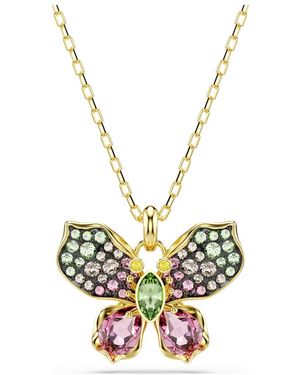 Swarovski Pendente idyllia, taglio misto, pavé, farfalla - Metallizzato