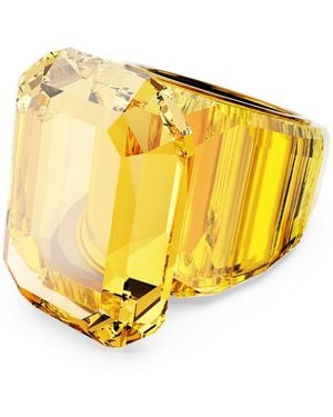 Swarovski Anello cocktail lucent, taglio ottagonale - Giallo