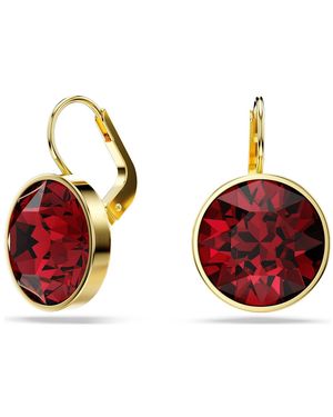 Swarovski Bella Drop Earrings, Round Cut, -Tone Plated - Red