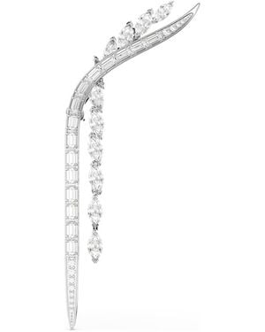 Swarovski Spilla Mesmera, Taglio Misto, Bianca, Placcato Rodio - Bianco