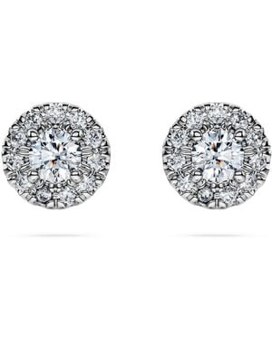 Swarovski Eternity Halo Stud Earrings, Lab-Grown Diamonds 0.45 Ct Tw, Round Shape, Sterling - Metallic