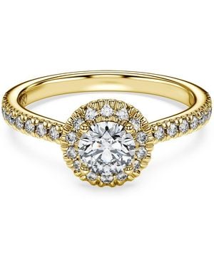 Swarovski Eternity strahlenkranz-solitärring, im labor gezüchtete diamanten 0,8 ct tw, runde form, 18k gelbgold - Mettallic