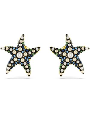 Swarovski Pendientes de botón idyllia, estrella de mar, pequeños - Negro