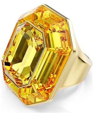 Swarovski Anello cocktail lucent, forma ottagonale - Giallo