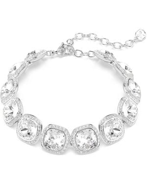 Swarovski Una Angelic Bracelet, Cushion Cut, Rhodium Plated - Metallic