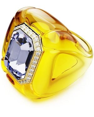 Swarovski Anello cocktail dulcis, taglio cushion, pavé - Giallo