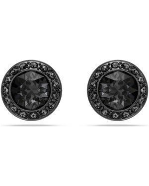 Swarovski Orecchini a lobo una angelic, taglio round, neri, placcato rutenio - Nero