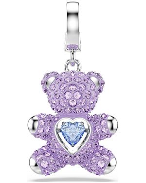 Swarovski Charm idyllia, taglio misto, orsetto - Viola