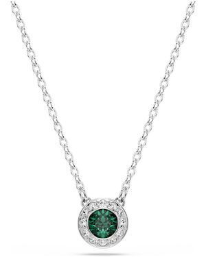 Swarovski Una Angelic Pendant, Round Cut, Rhodium Plated - Metallic