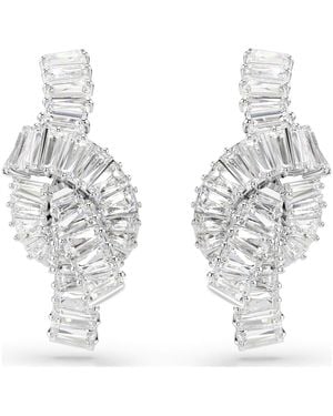 Swarovski Matrix ohrringe, baguette-schliff, knoten - Mettallic