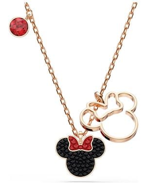 Swarovski Mickey & Minnie Pendant, Multicolored, Rose-Tone Plated - Metallic