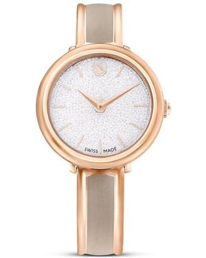 Swarovski Crystalline bangle uhr, schweizer produktion, metallarmband - Weiß