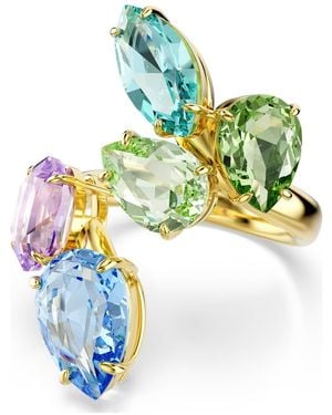 Swarovski Anello con motivo gema, taglio misto - Verde