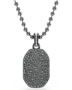 Swarovski Dextera Pendant, Octagon Shape, Round Cut, Ruthenium Plated - Metallic