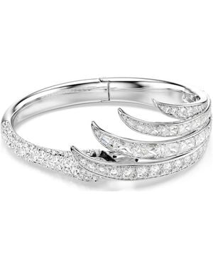 Swarovski Vienna Bangle, Mixed Cuts, Swan, Rhodium Plated - Metallic