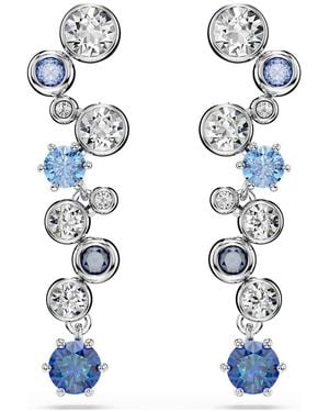 Swarovski Constella Rhodium Plated Crystal Drop Earrings - White