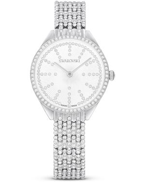 Swarovski Orologio attract, fabbricato in svizzera, bracciale di metallo, tono argentato, acciaio inossidabile - Bianco