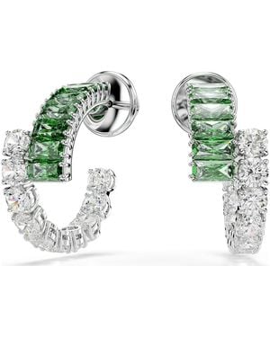 Swarovski Matrix Hoop Earrings - Green