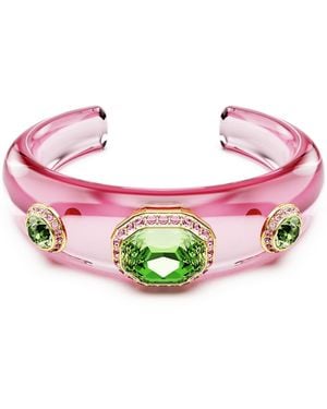 Swarovski Dulcis armreif, verschiedene schliffe, mehrfarbig, goldlegierungsschicht - Pink