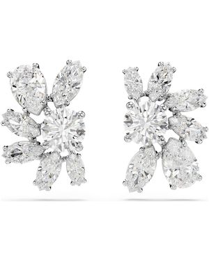 Swarovski Mesmera Stud Earrings, Mixed Cuts, Flower, Rhodium Plated - Metallic