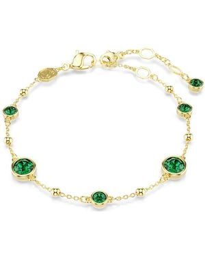 Swarovski Imber Bracelet, Round Cut, 18K Finish - Green