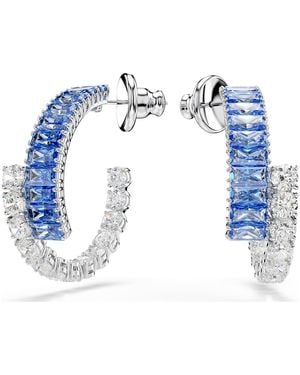 Swarovski Matrix Hoop Earrings - Blue