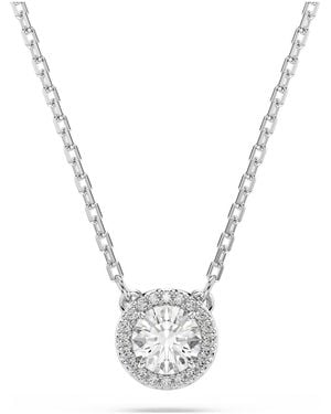 Swarovski Una Angelic Pendant, Round Cut, Pavé, Rhodium Plated - Metallic