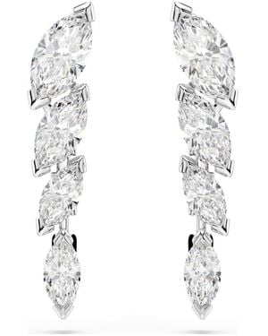Swarovski Mesmera Earrings, Marquise Cut, Rhodium Plated - White