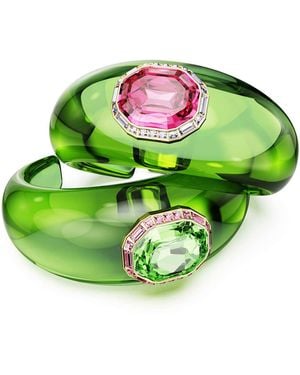 Swarovski Octagon Cut Set Of 2 Dulcis Cuff Bracelet - Green