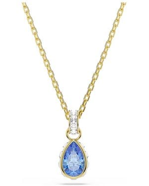 Swarovski Chroma Pendant, Pear Cut, 18K Finish - Metallic