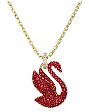 Swarovski Swan Pendant, Swan, Medium, -Tone Plated - Red