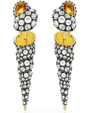 Swarovski Idyllia drop-ohrhänger, asymmetrisches design, rundschliff, muschel - Schwarz