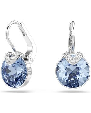 Swarovski Pendientes bella v, talla redonda - Azul
