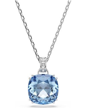 Swarovski Millenia Pendant, Cushion Cut, Rhodium Plated - Blue