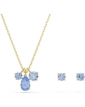 Swarovski Mesmera Set, Set (2) Mixed Cuts, 18K Finish - Blue