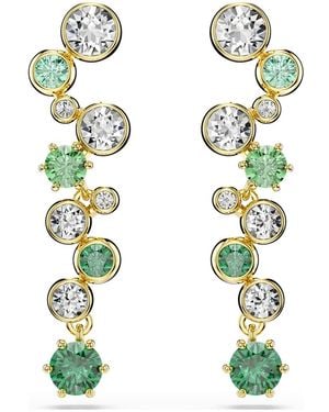 Swarovski Constella Mixed Cuts Drop Earrings - Green