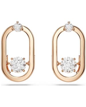 Swarovski Pendientes de botón una, talla redonda, forma ovalada - Metálico