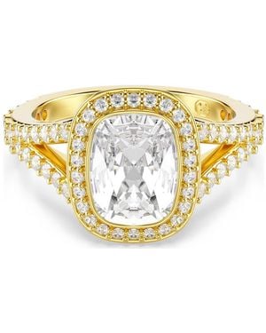 Swarovski Una Angelic Ring, Cushion Cut, 18K Finish - Metallic