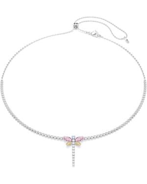Swarovski Ariana Grande X Y Necklace, Mixed Cuts, Dragonfly, Rhodium Plated - Metallic