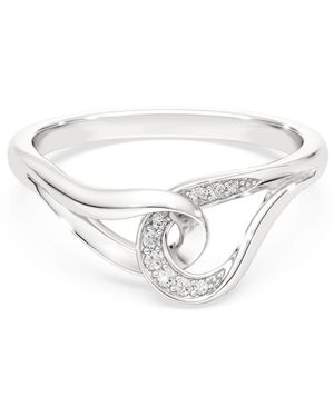 Swarovski Anillo classica, talla redonda, entrelazado - Blanco