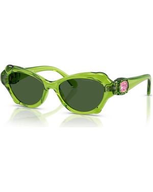 Swarovski Lunettes de soleil, forme coussin, sk6050 - Vert