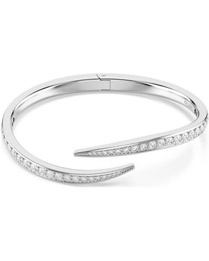 Swarovski Vienna Bangle, Round Cut, Swan, Rhodium Plated - Metallic