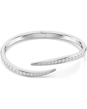 Swarovski Vienna Bangle, Round Cut, Swan, Rhodium Plated - Metallic