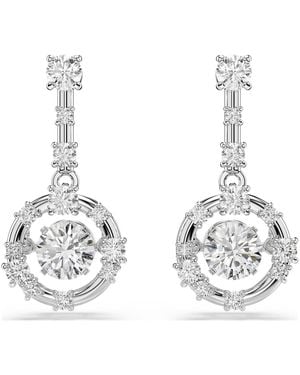 Swarovski Constella Whte Drop Earrings - Metallic