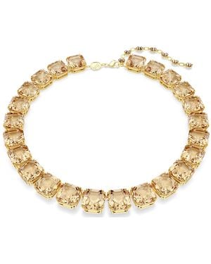 Swarovski Millenia-Tone Plated Tennis Necklace - Metallic